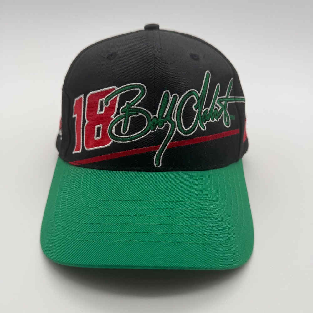 Bobby Labonte 18 Joe Gibbs Racing NASCAR Hat Cintas Black Green Snapback Cap